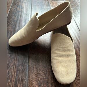 Vince Tan Suede Slip On Loafers